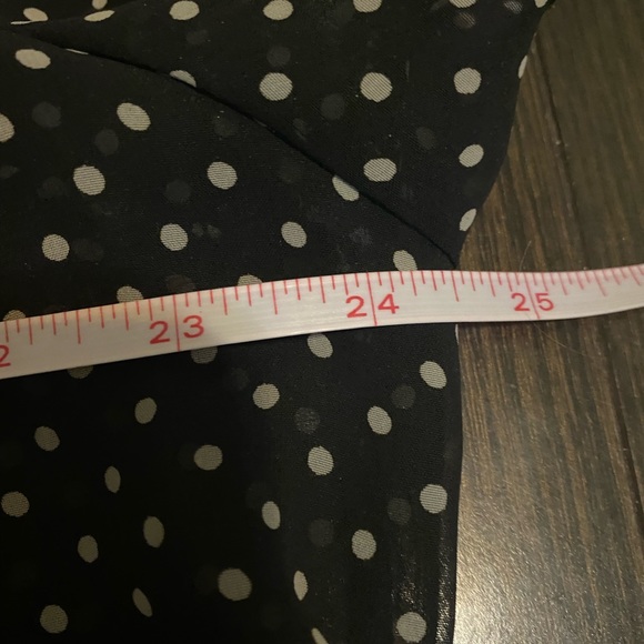 Expressa U.S.A. Sheer Black and White Polka Dot Blouse - Picture 5 of 5